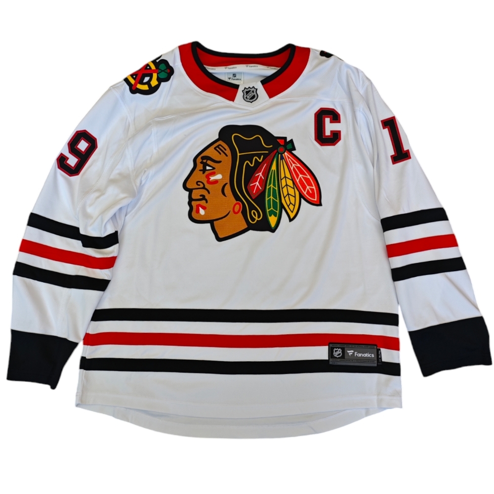 NWOT Men's Fanatics Chicago Blackhawks #19 Toews NHL Jersey White Size XL